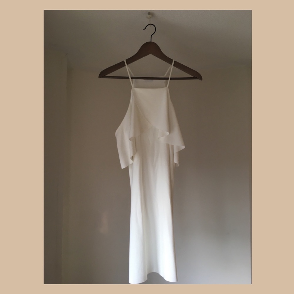 ZARA white off-shoulder cut out dress